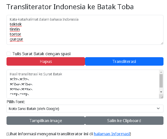 Transliterator Tektek